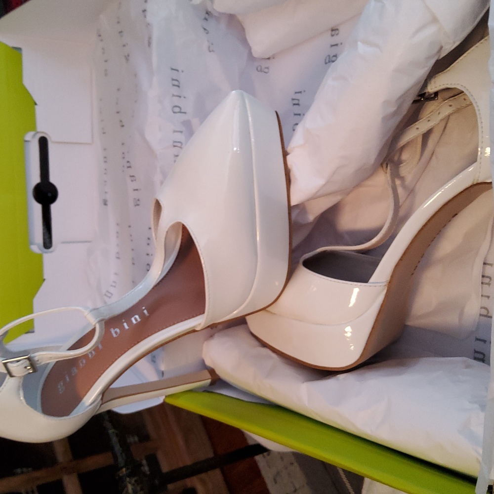 White Platform  heels